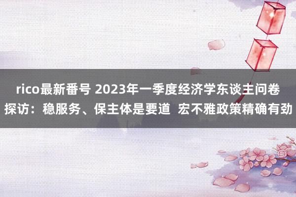 rico最新番号 2023年一季度经济学东谈主问卷探访：稳服务、保主体是要道  宏不雅政策精确有劲