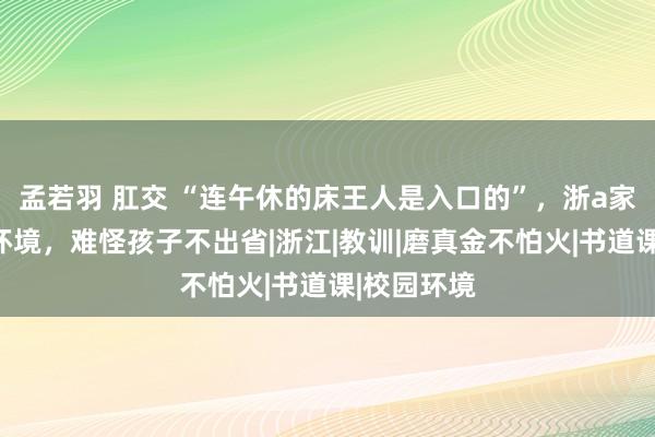 孟若羽 肛交 “连午休的床王人是入口的”，浙a家长晒学校环境，难怪孩子不出省|浙江|教训|磨真金不怕火|书道课|校园环境